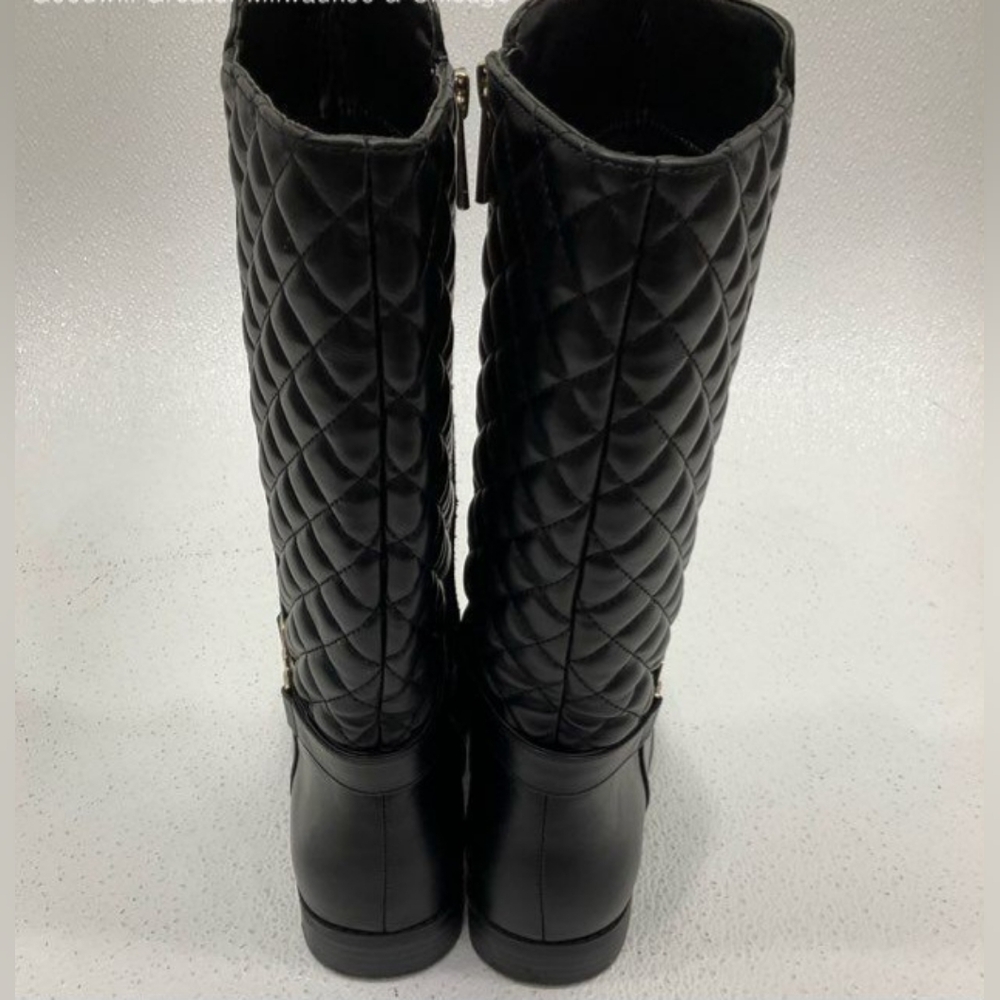 Michael Kors MK Black Quilted PU Riding Boots MK910546C Size 5 - Picture 5 of 7